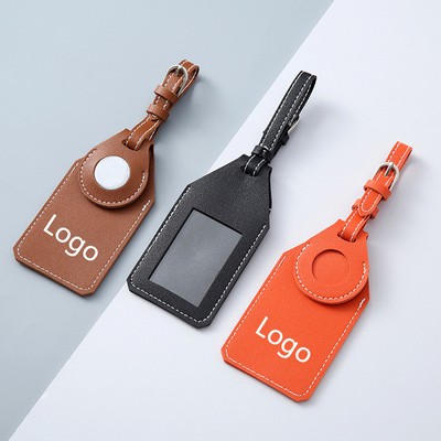 Custom PU Leather Privacy Protection Luggage Tag Travel Bag Label Suitcase Tag